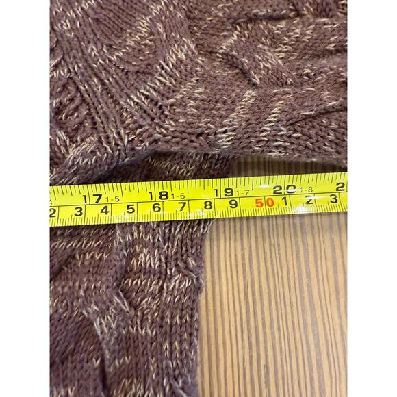 Land's‎ End Marbled Brown Cable Knit Cardigan Shawl Collar Cotton Small (6-8) - Picture 5 of 7